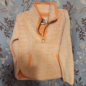 BOGO FREE Cozy Sherpa Kids Pullover - Cream and Orange